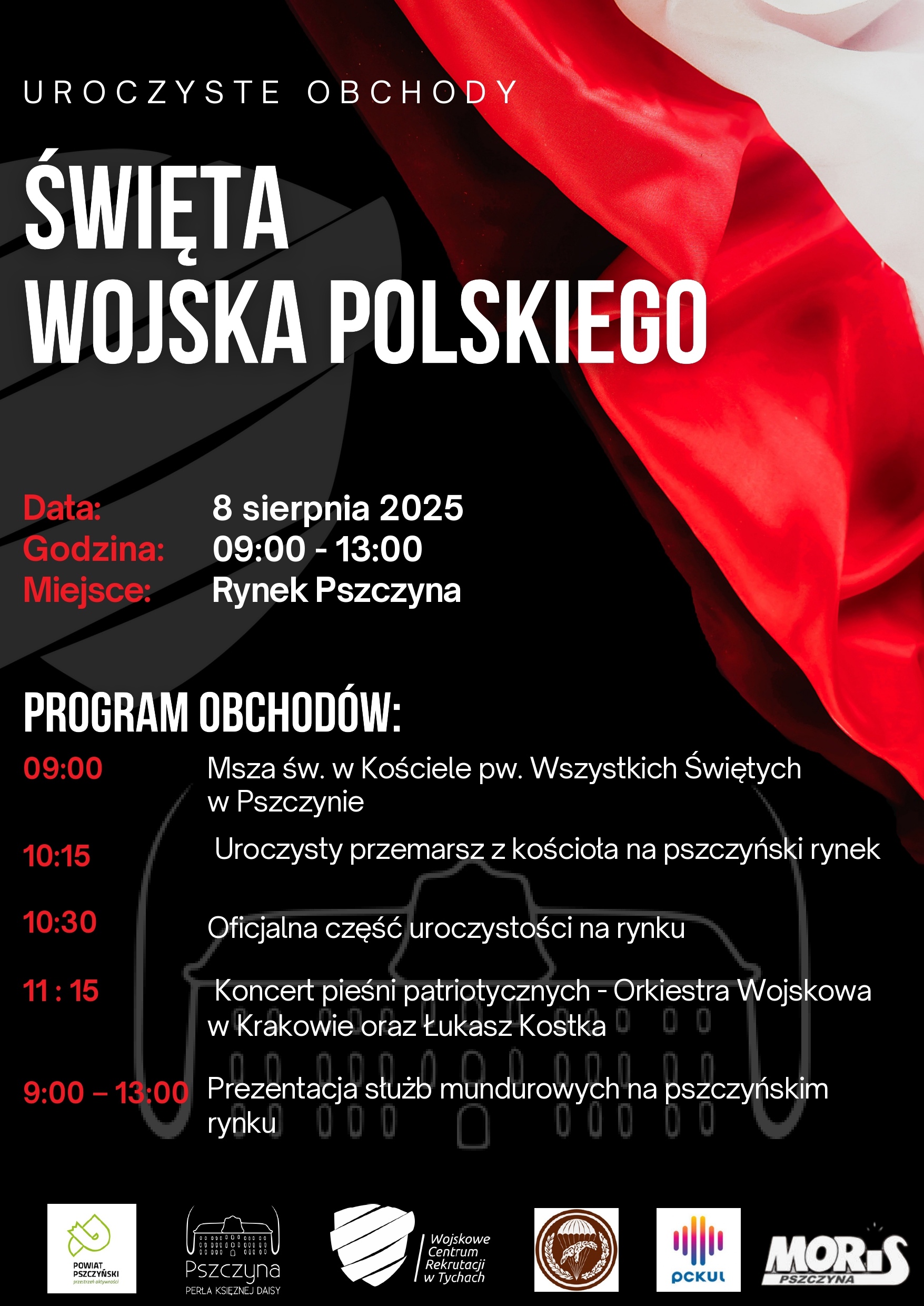 Uroczyste obchody Święta Wojska Polskiego w Pszc
